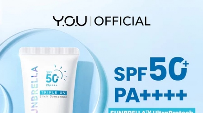 YOU Sunbrella Triple UV Elixir Sunscreen SPF50+ PA++++ (Shopee)