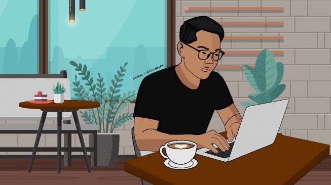 Ilustrasi kafe wfc. (Tim Desain Suara.com)