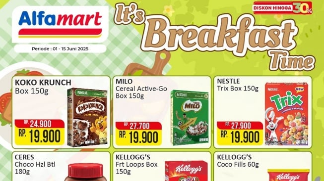 Promo Sarapan Hemat dari Alfamart, Produk Sereal Diskon Besar sampai 15 Juni 2025