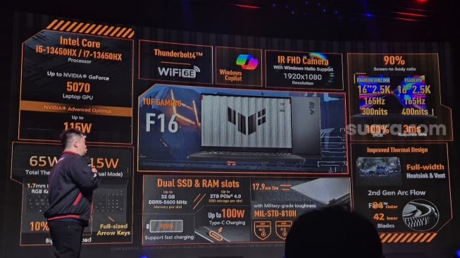 Peluncuran ASUS TUF Gaming F16 di Jakarta, Kamis (12/6/2025). [Suara.com/Dythia]