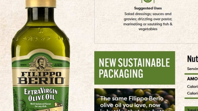 Filippo Berio Extra Virgin Olive Oil.