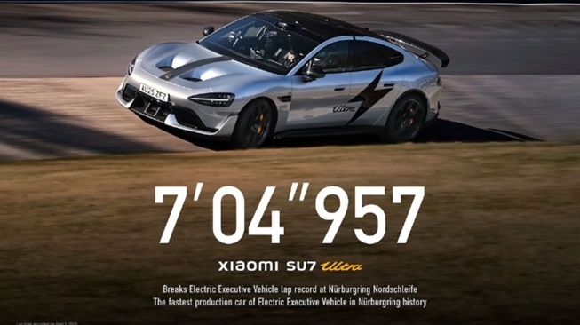 Xiaomi SU7 Ultra Taklukkan Sirkuit Nurburgring Dalam 7 Menit, Jadi Mobil Listrik Mewah Tercepat