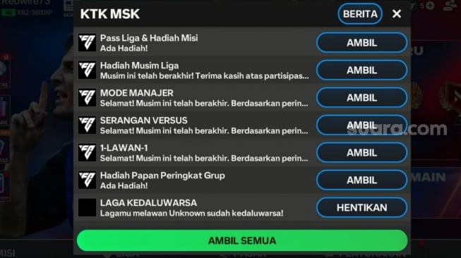 Update FC Mobile pada Juni 2025 menawarkan banyak hadiah. (Suara.com/ Rezza Rachmanta)