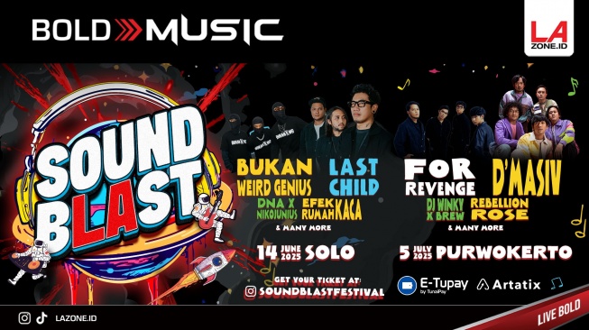 Festival musik SoundbLAst 2025 akan digelar De Tjolomadoe, Karanganyar (Solo), Jawa Tengah pada 14 Juni 2025. [Bold Music]