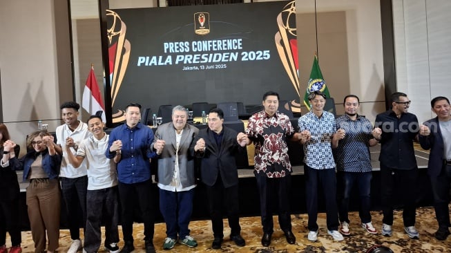 Konferensi pers Piala Presiden 2025 (Suara.com/Adie Prasetyo Nugraha).