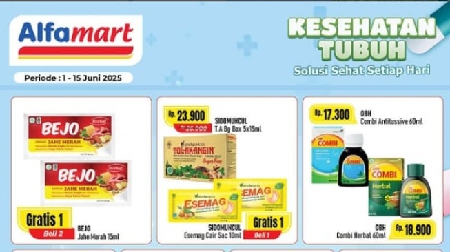 Beli Produk Kesehatan Dapat Bonus, Ini Daftar Promo Kesehatan Tubuh Alfamart Juni