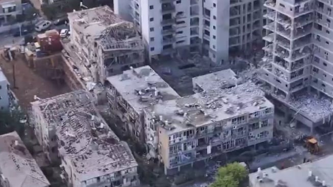 Gedung Luluh Lantak, Begini Penampakan Kota Tel Aviv Israel Usai Dihujani Rudal Iran