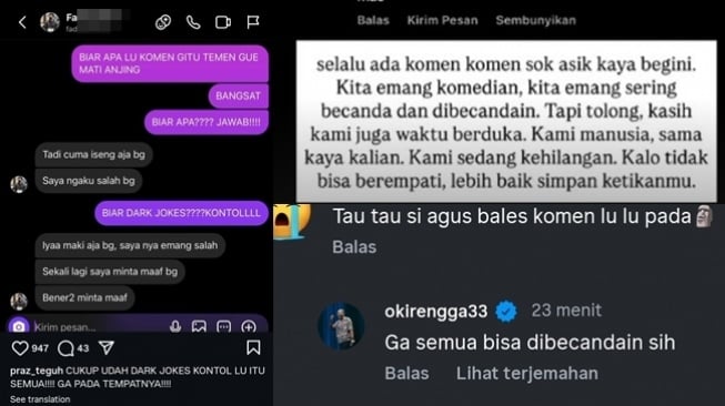 Kematian Gustiwiw Dibercandain, Rigen Rakelna hingga Praz Teguh Ngamuk. [Instagram]