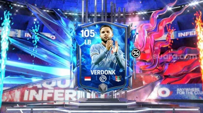 Kartu Calvin Verdonk edisi Aqua vs Inferno di FC Mobile. (Suara.com/ Rezza Rachmanta)