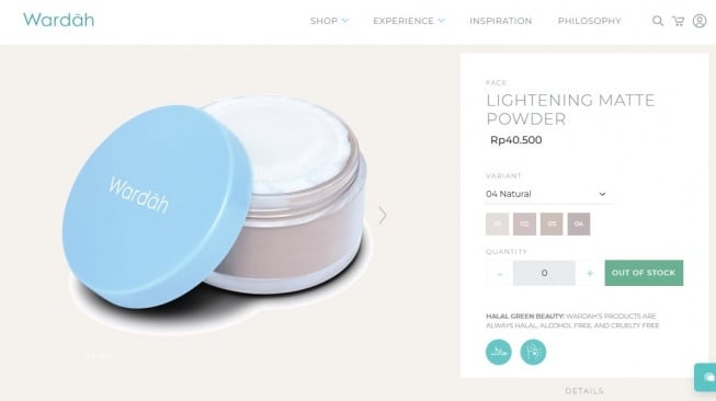 Bedak Wardah untuk kulit sawo matang. (wardahbeauty.com)
