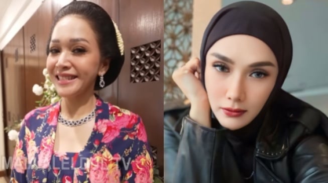 Mulan Jameela dan Maia Estianty Saling Lempar Senyum dan Salaman di Siraman Al Ghazali
