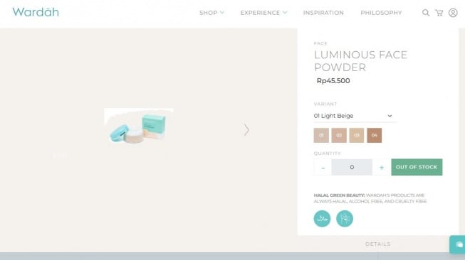 Bedak Wardah untuk kulit sawo matang. (wardahbeauty.com)