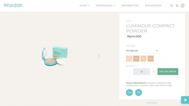 Bedak Wardah untuk kulit sawo matang. (wardahbeauty.com)