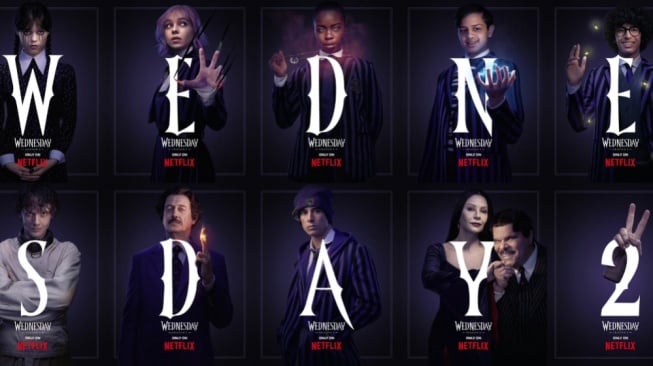 Netflix Resmi Bagikan Poster Karakter Wednesday Season 2, Intip Potretnya