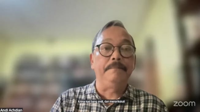 Tangkapan layar, Sejarawan Andi Achdian. (YouTube: Koalisi Perempuan Indonesia)