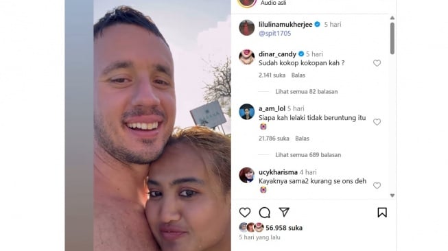 Lina Mukherjee dan pacar bule. [Instagram]