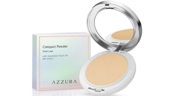 Azzura Compact Powder Bedak Padat, rekomendasi compact powder untuk kulit berminyak (Shopee)