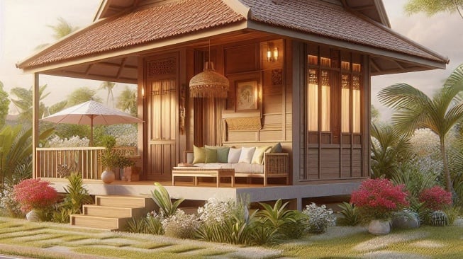 Desain rumah minimalis 2 kamar 6x8. (Bing Image Creator)