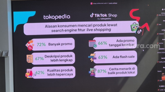 Tokopedia, TikTok Shop, dan Kementerian Perindustri RI dalam peluncuran program KALCER di Jakarta, Kamis (19/6/2025). [Suara.com/Dythia]