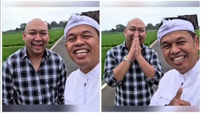 Dedi Mulyadi ajak Didit Prabowo melihat pemandangan sawah di kampung halamannya (Instagram)