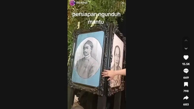 Momen Ahmad Dhani jelaskan alasannya pajang foto HOS Tjokroaminoto (TikTok/@tika.mubarok8)