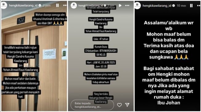 Hengki Kawilarang meninggal dunia (Instagram)