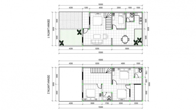 Desain rumah minimalis 3 kamar dengan ukuran 6x12 (Lamudi)