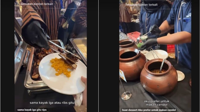 Makanan acara Ngunduh Mantu Al Ghazali dan Alyssa Daguise (TikTok @ayya.belle)