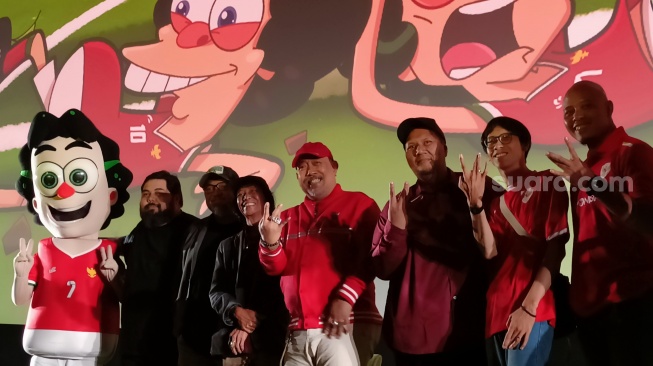 Indro Warkop dalam press screening film Warkop DKI Kartun di Epicentrum, Jakarta Selatan pada Sabtu, 21 Juni 2025 [Suara.com/Rena Pangesti]
