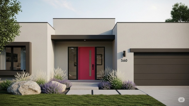Inspirasi desain pintu rumah yang minimalis, modern, dan berkelas (AI)