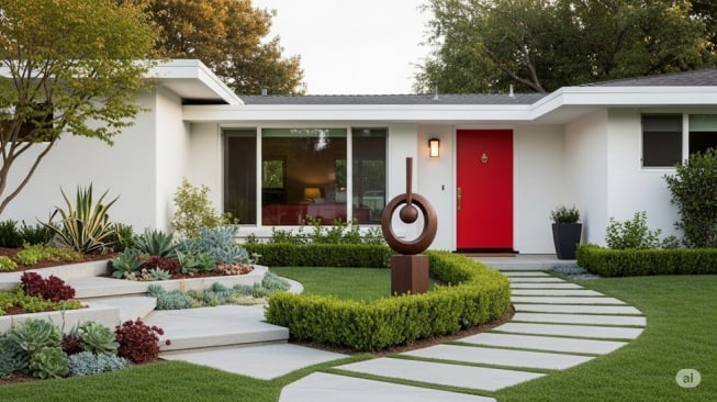 Inspirasi desain pintu rumah yang minimalis, modern, dan berkelas (AI)