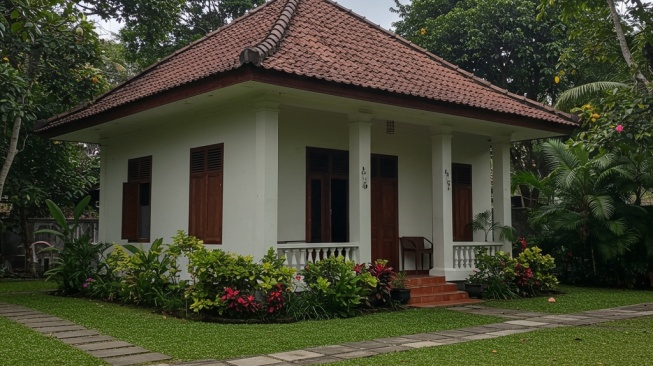 Rumah klasik 1 lantai dengan open space. (Gemini AI)