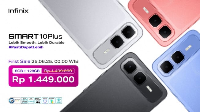 Infinix Smart 10 dan 10 Plus Rilis ke Indonesia, HP Murah Sejutaan Durabilitas Tinggi