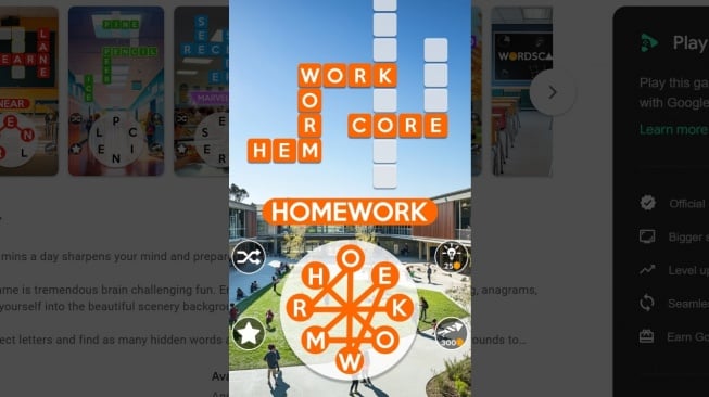 Ilustrasi Game Wordscapes. (Google Play Store)