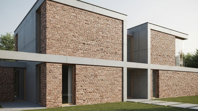 Ide desain rumah industrial minimalis [Google AI Studio]