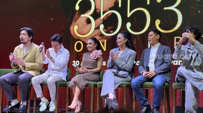 Yuni Shara dalam konferensi pers konser tunggal perdananya, Yuni Shara 3553 Concert yang digelar di kawasan Senayan, Jakarta Pusat pada Kamis, 26 Juni 2025 [Suara.com/Tiara Rosana]