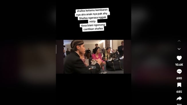 Tissa Biani nyeletuk bahwa Shafeea lebih cantik ketimbang Aira. [TikTok]
