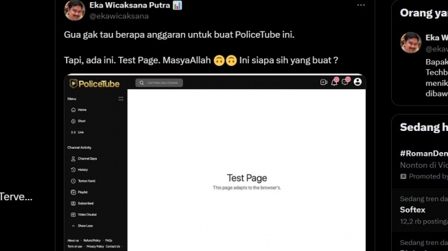 PoliceTube sudah menuai kritik dari warganet. [X]