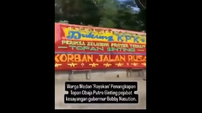 Viral Warga Medan 'Rayakan' Penetapan Tersangka Anak Buah Bobby Nasution, Jalan Penuh Karangan Bunga