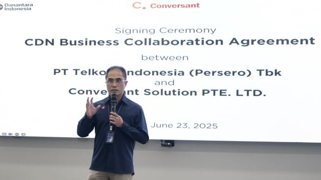 PT Telkom Indonesia (Persero) Tbk (Telkom) dan Conversant Solutions Pte Ltd (Conversant) resmi menjalin kerja sama strategis dalam penyediaan layanan Content Delivery Network as a Service (CDN as a Service/CaaS) di Indonesia (Dok: Telkom)