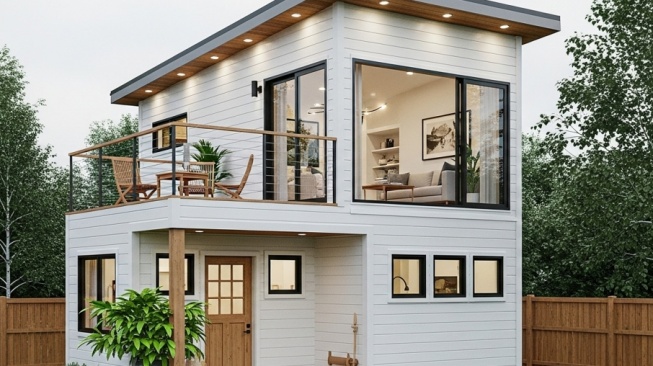 Ilustrasi Rumah Tingkat minimalis (Design by Gemini AI)