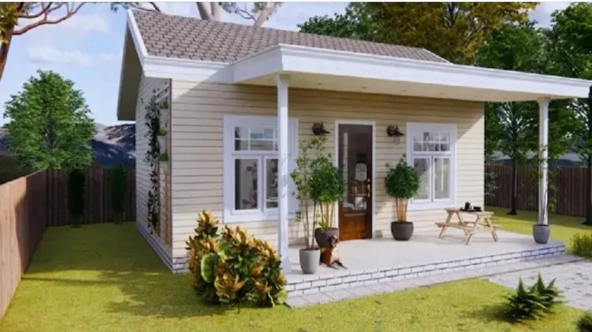 Rumah dengan Nuansa Tradisional dengan Halaman Lua (tinyhouseuniverse.com)