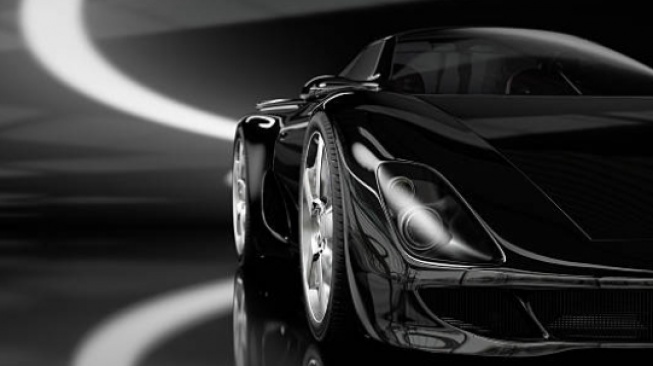 mobil warna hitam glossy