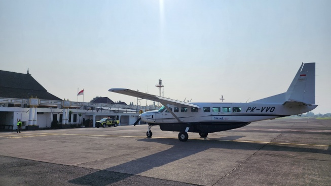 Maskapai penerbangan Susi Air secara resmi meluncurkan penerbangan perdana untuk rute Bandung dan Karimunjawa melalui Bandara Adisutjipto Yogyakarta pada Selasa (2/7/2025). (Dok: PT Angkasa Pura Indonesia).