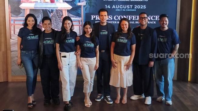 Sesi pengenalan Marshanda sebagai pengisi OST film La Tahzan di MD Place, Setiabudi, Jakarta, Jumat, 4 Juli 2025. [Suara.com/Adiyoga Priyambodo]