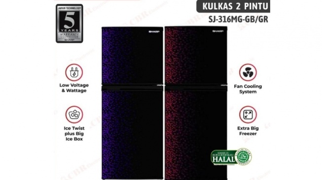 Kulkas Sharp 2 Pintu Berapa Watt? Ini 5 Rekomendasi Seri Paling Hemat Listrik