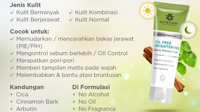 Moisturizer untuk kulit berminyak. (Shopee)