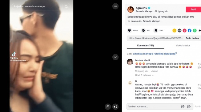 Amanda Manopo Mengalami Pelecehan Seksual Saat Dikerubungi Fans. [TikTok]