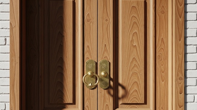 Pintu menggunakan bahan kayu jati (Google Studio AI)