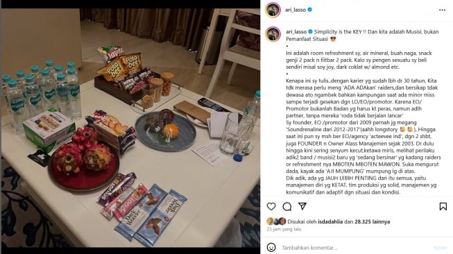 Sindiran Ari Lasso Soal Riders Musisi Muda 'Aji Mumpung' Pancing Cerita-Cerita Lain, Salah Satunya Band Idola Gen Z. [Instagram]